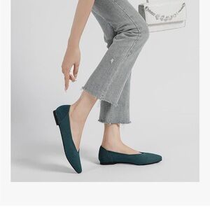 Semwiss Women’s Ballet Flats Teal 8.5 Casual Office Flats Pointed Toe Cushion